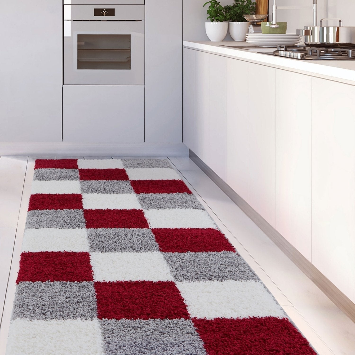 Myshaggy Geometric Red Rug - Bargainia.com - 