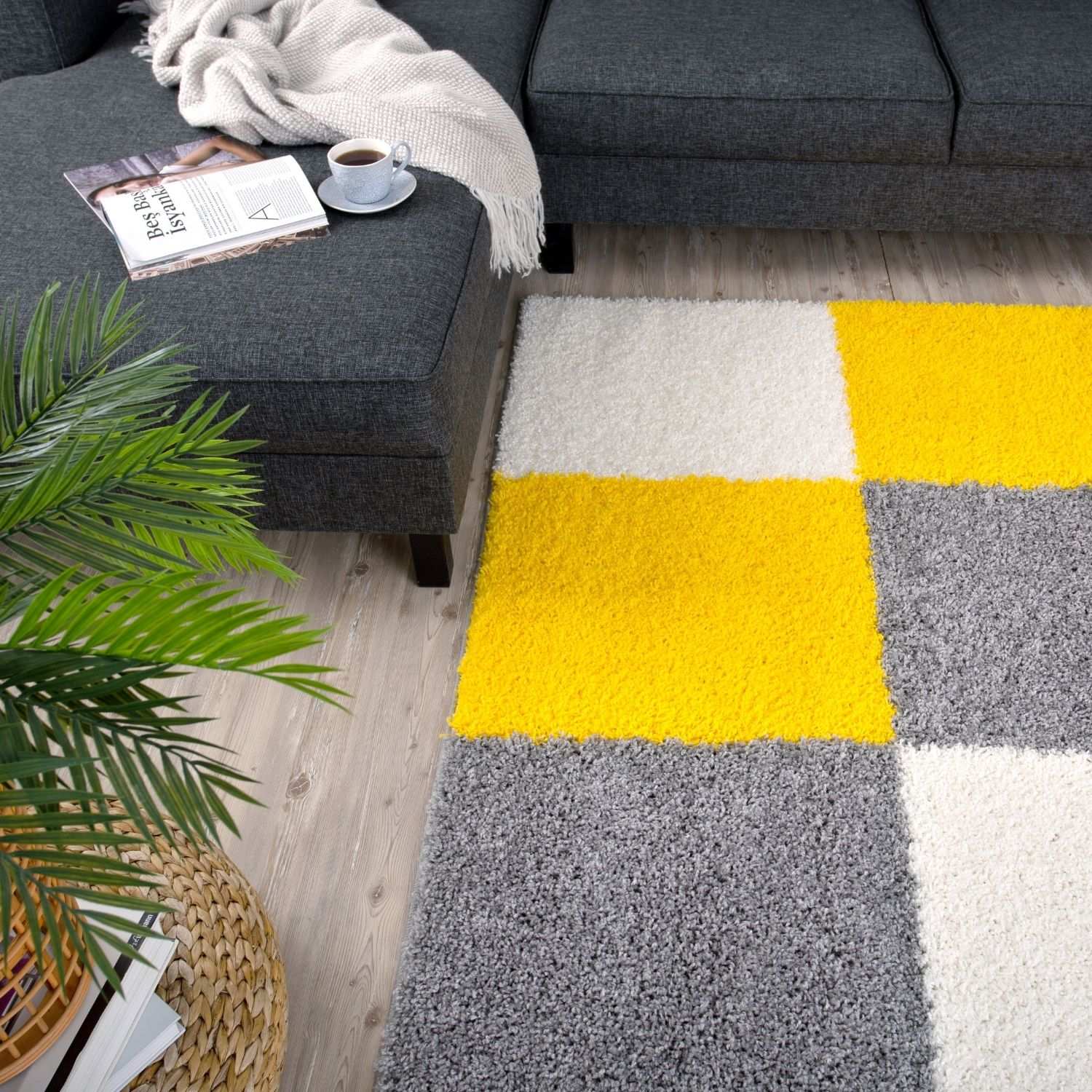 Myshaggy Geometric Yellow Rug - Bargainia.com - 