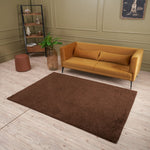 Myshaggy Solid Brown Rug - Bargainia.com - 