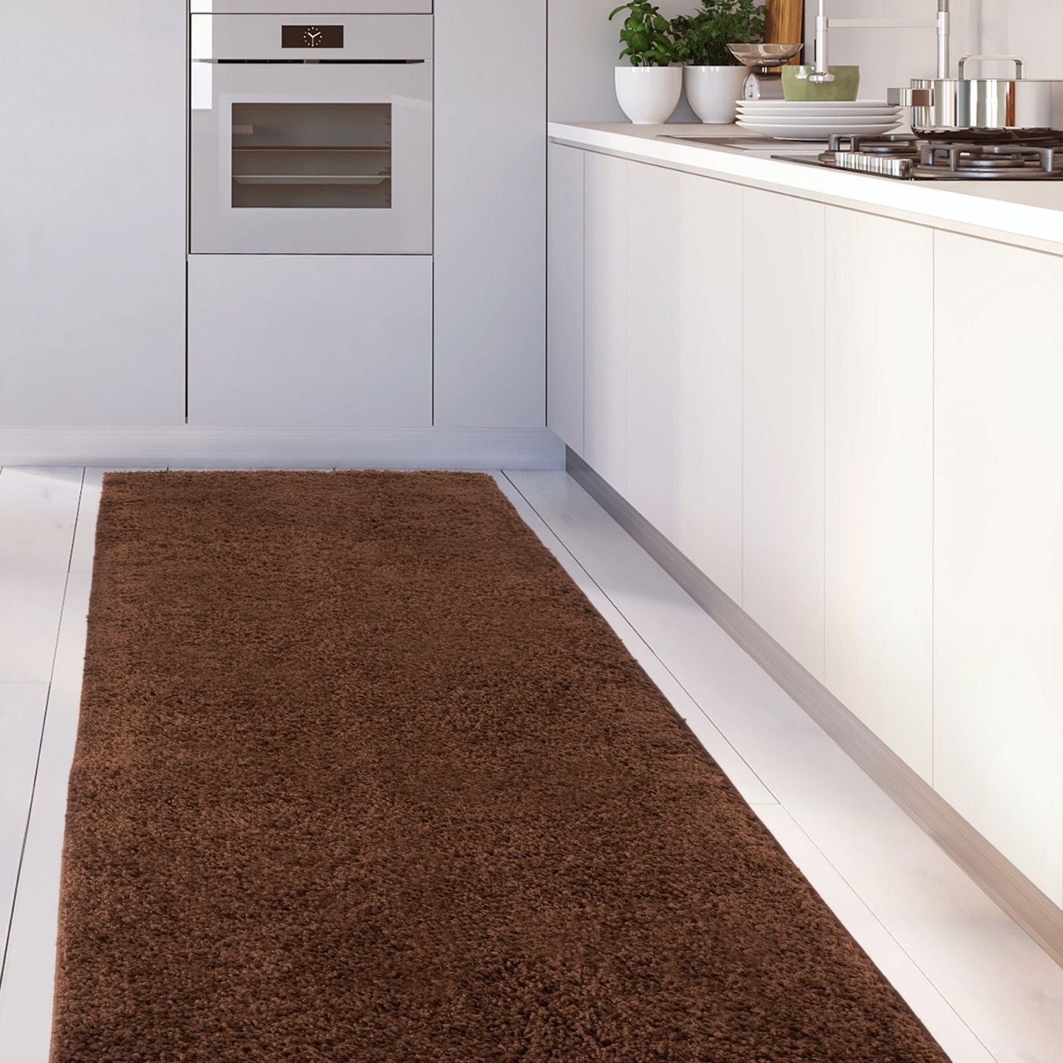 Myshaggy Solid Brown Rug - Bargainia.com - 