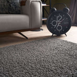 Myshaggy Solid Dark Grey Rug - Bargainia.com - 