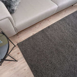 Myshaggy Solid Dark Grey Rug - Bargainia.com - 