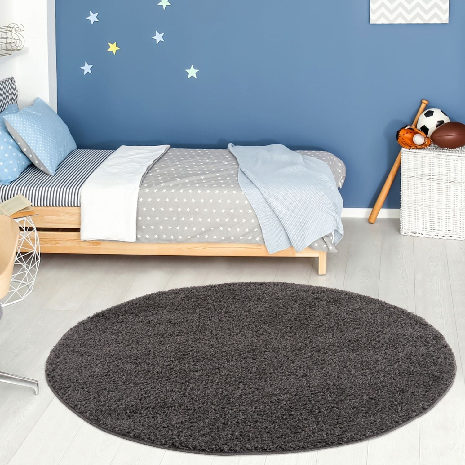 Myshaggy Solid Dark Grey Rug - Bargainia.com - 