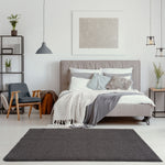 Myshaggy Solid Dark Grey Rug - Bargainia.com - 