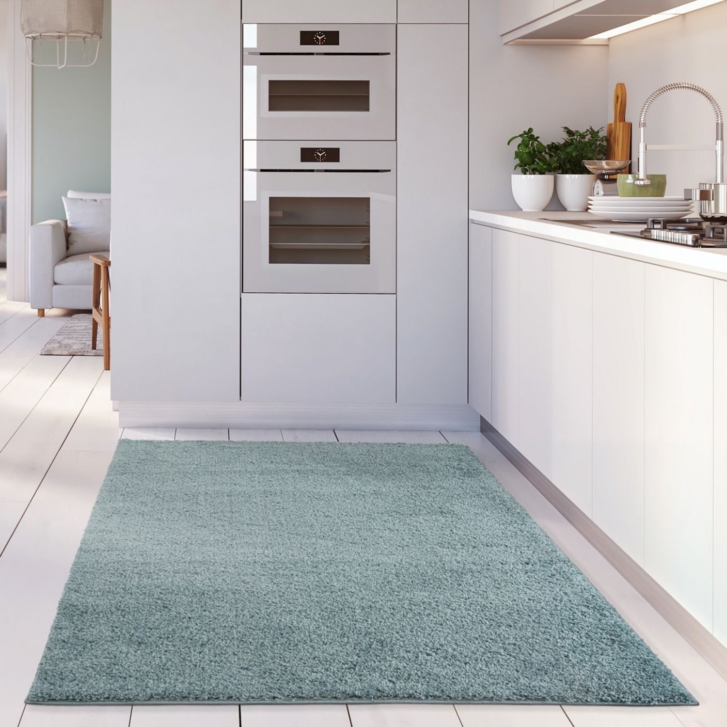 Myshaggy Solid Duck Egg Blue Rug - Bargainia.com - 5060912230907 - 2797