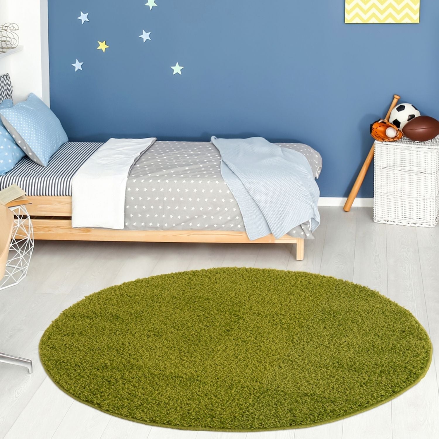 Myshaggy Solid Green Rug - Bargainia.com - 