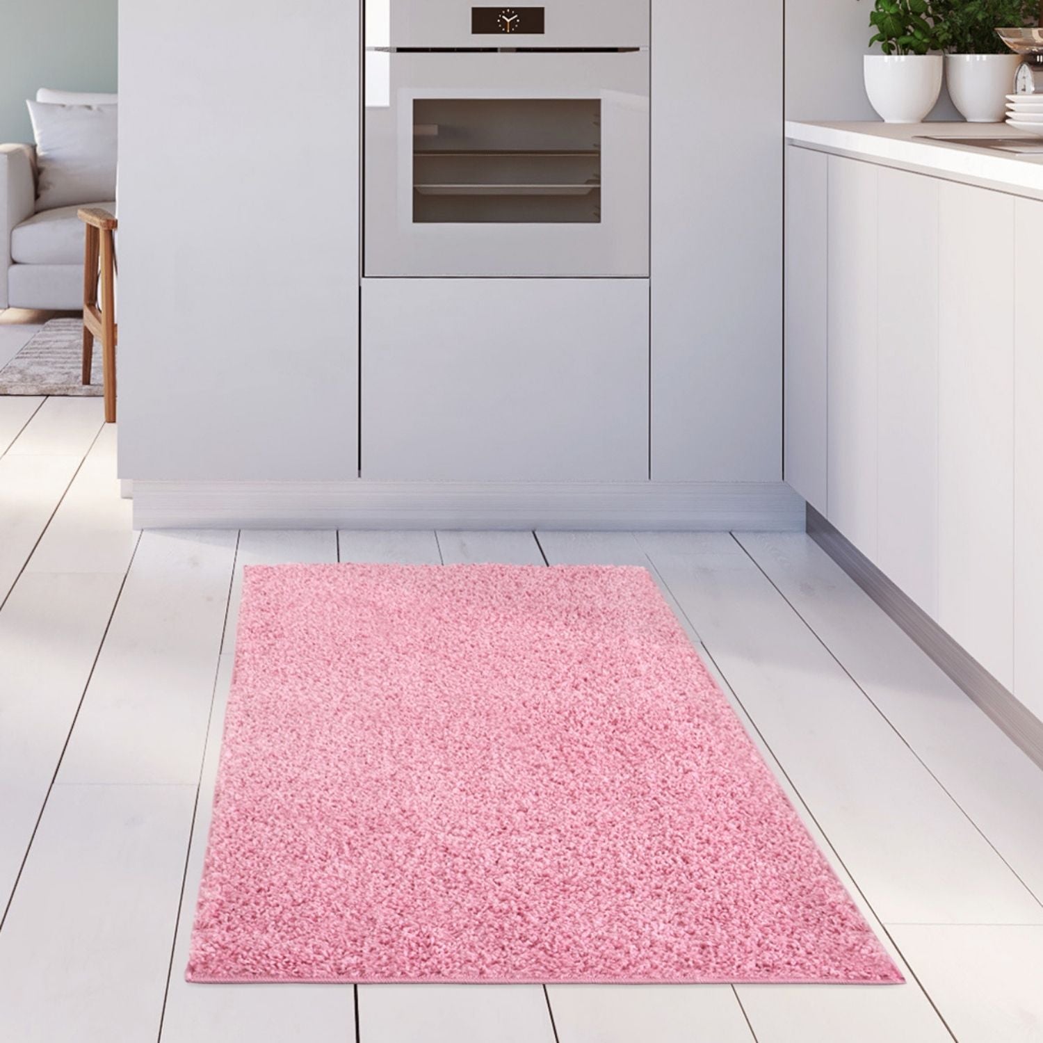 Myshaggy Solid Pink Rug - Bargainia.com - 