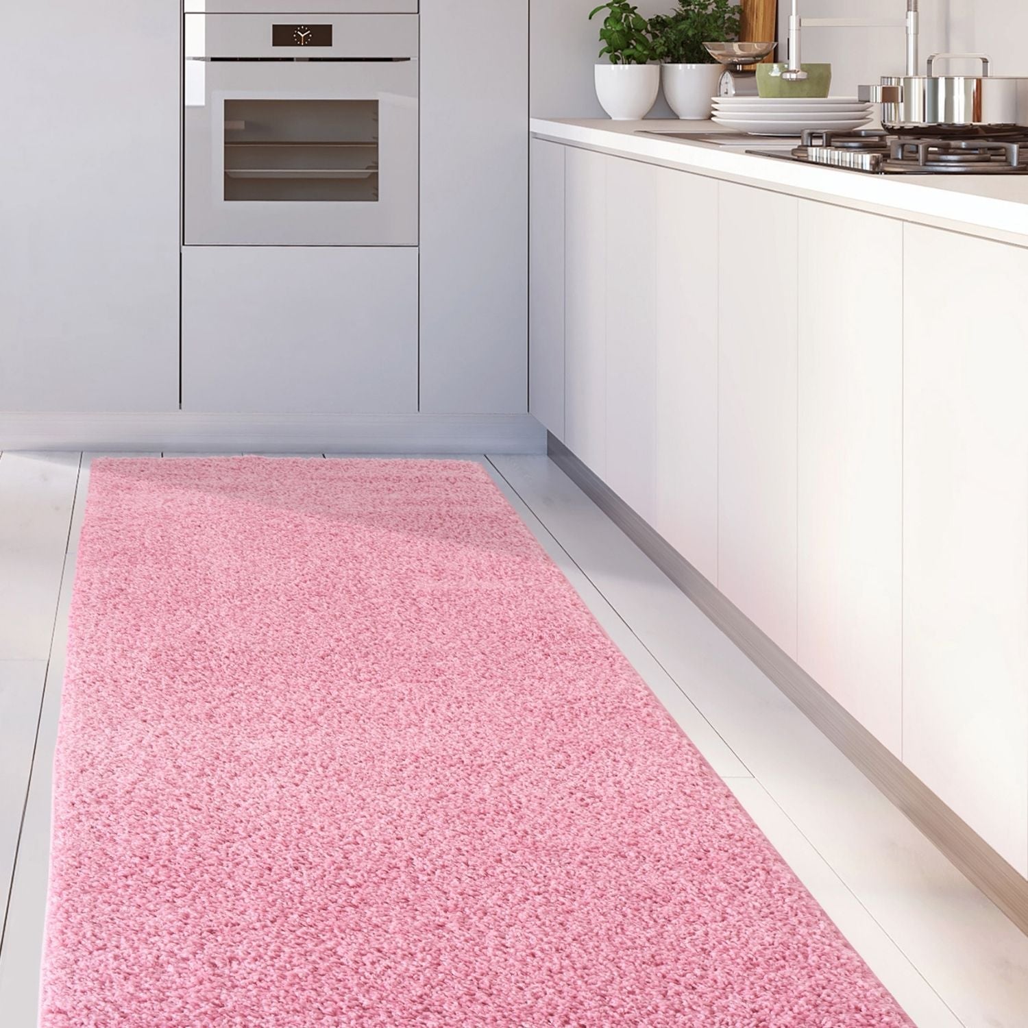 Myshaggy Solid Pink Rug - Bargainia.com - 