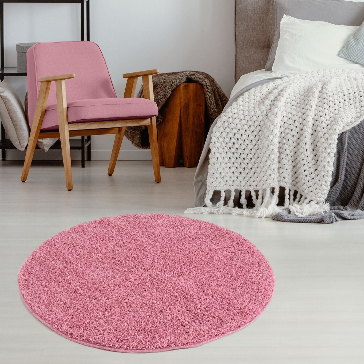 Myshaggy Solid Pink Rug - Bargainia.com - 