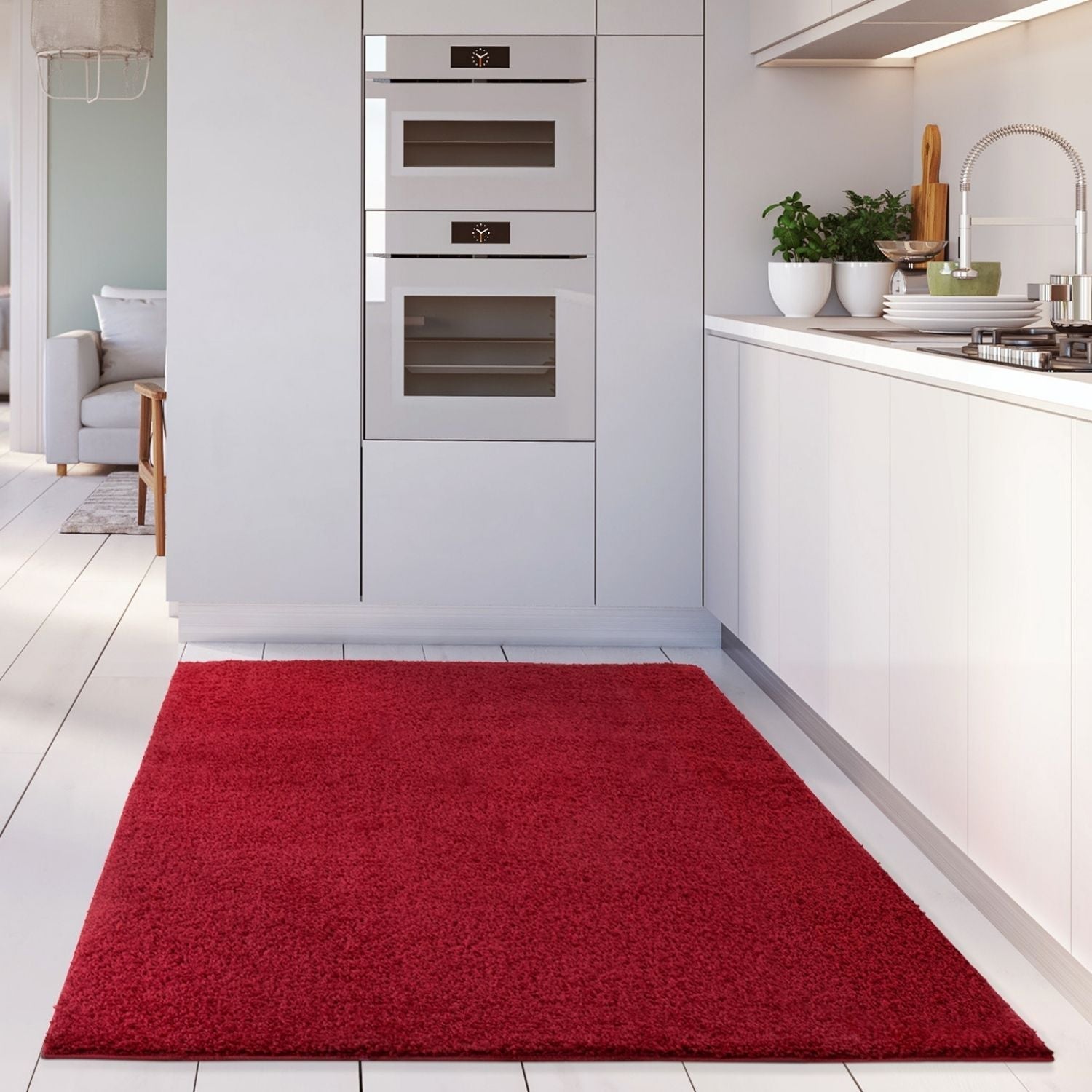 Myshaggy Solid Red Rug - Bargainia.com - 