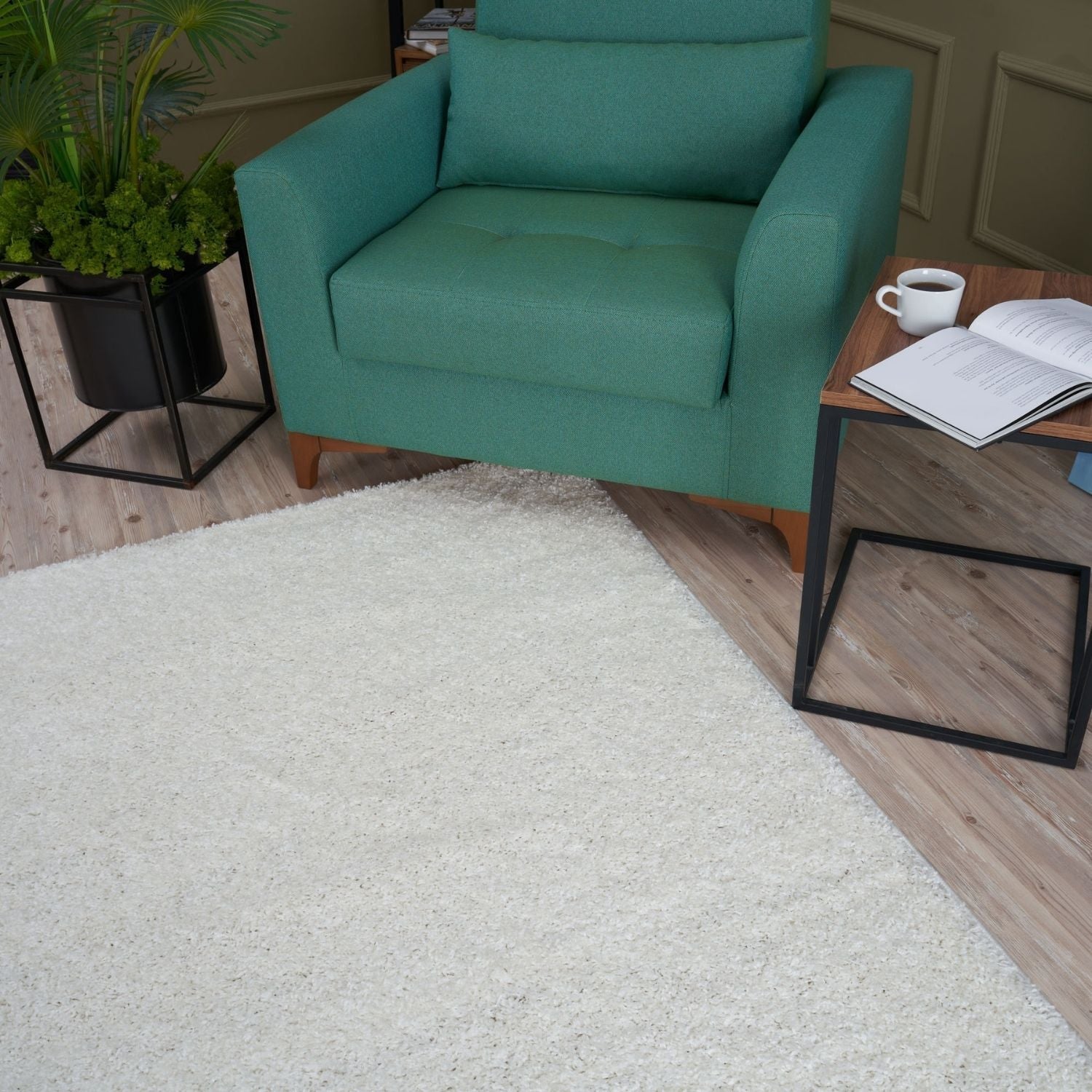 Myshaggy Solid White Rug - Bargainia.com - 