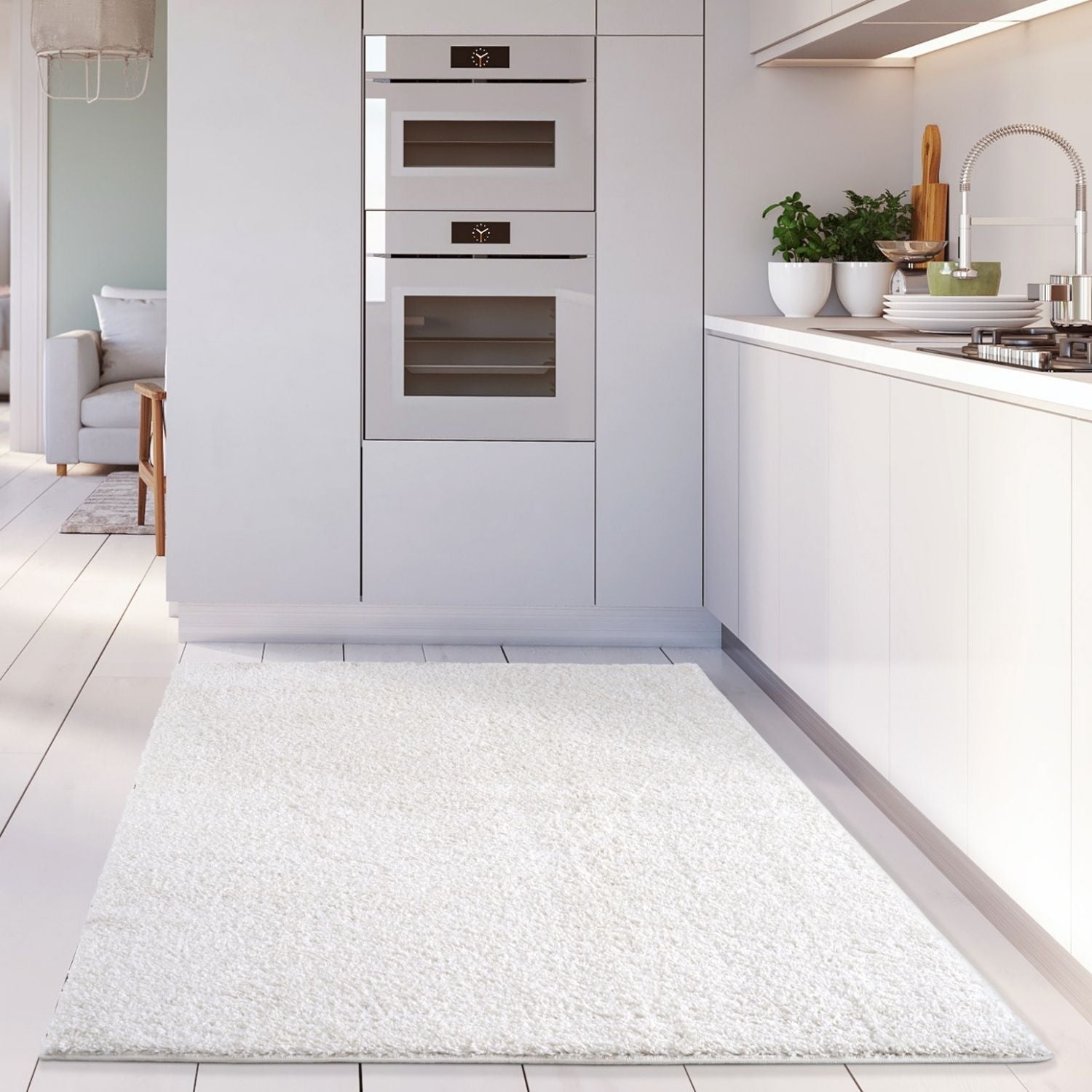 Myshaggy Solid White Rug - Bargainia.com - 