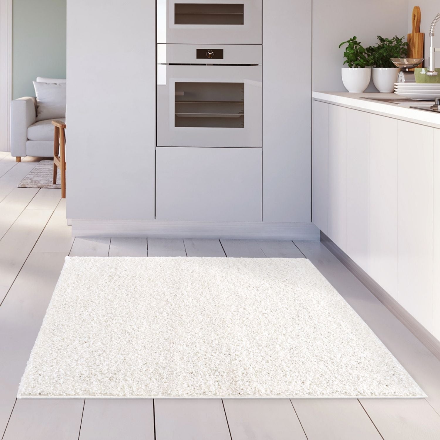 Myshaggy Solid White Rug - Bargainia.com - 