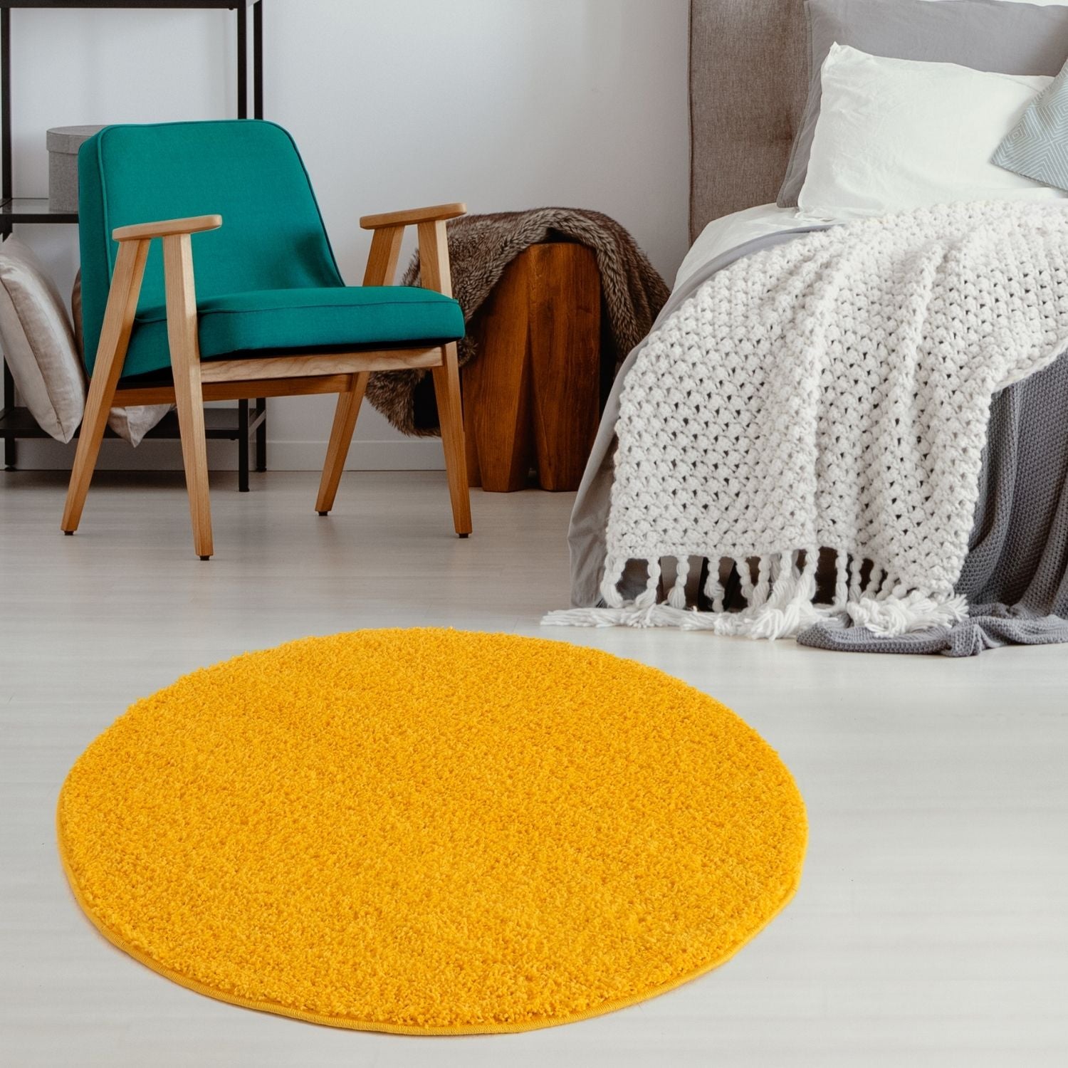 Myshaggy Solid Yellow Rug - Bargainia.com - 