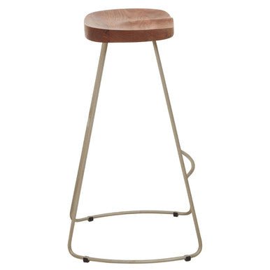 Nandri Acacia Wood and Antique Silver Bar Stool - Bargainia.com - 5018705499796