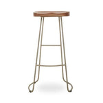 Nandri Acacia Wood and Antique Silver Bar Stool - Bargainia.com - 5018705499796