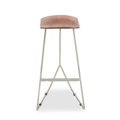 Nandri Acacia Wood with Antique Silver Frame Bar Stool - Bargainia.com - 5018705499826