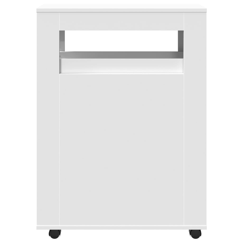 Narrow Bathroom Cabinet with Wheels White Engineered Wood - Bargainia.com - 8721158400666 - 855268