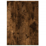 Narrow Bathroom Cupboard with Wheels Smoked Oak Engineered Wood - Bargainia.com - 