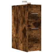 Narrow Bathroom Cupboard with Wheels Smoked Oak Engineered Wood - Bargainia.com - 8721158400796 - 855281