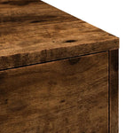 Narrow Bathroom Cupboard with Wheels Smoked Oak Engineered Wood - Bargainia.com - 