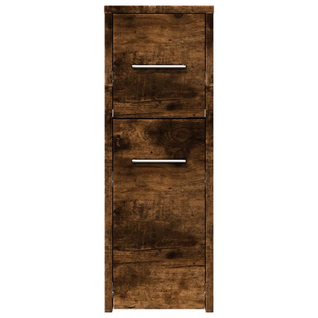 Narrow Bathroom Cupboard with Wheels Smoked Oak Engineered Wood - Bargainia.com - 8721158400796 - 855281