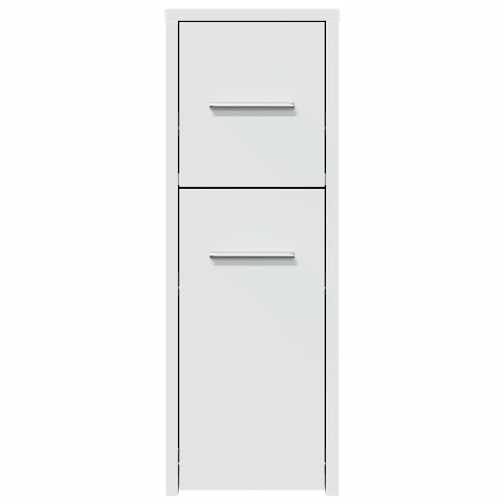Narrow Bathroom Cupboard with Wheels White Engineered Wood - Bargainia.com - 8721158400758 - 855277