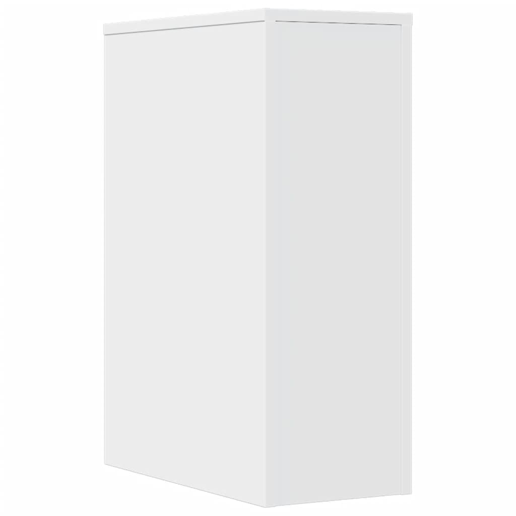 Narrow Bathroom Cupboard with Wheels White Engineered Wood - Bargainia.com - 8721158400758 - 855277