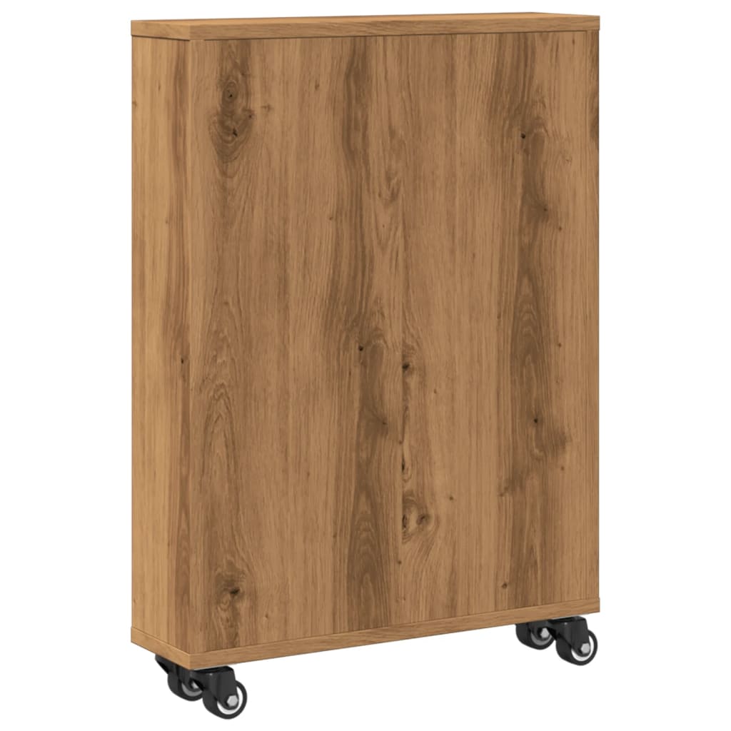 Narrow Storage Trolley Artisian Oak 48x13x68 cm Engineered Wood - Bargainia.com - 8721158400291 - 855231