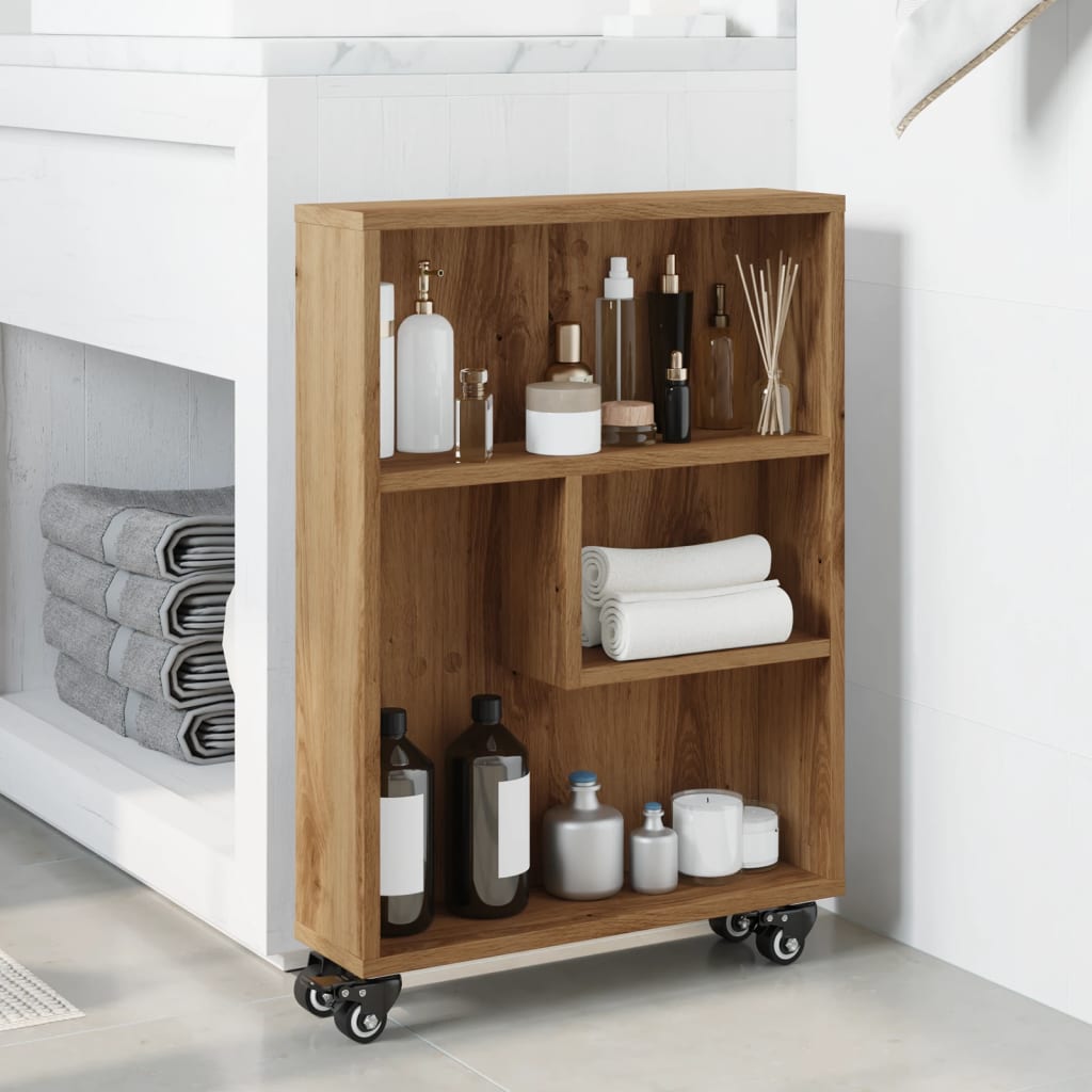 Narrow Storage Trolley Artisian Oak 48x13x68 cm Engineered Wood - Bargainia.com - 8721158400291 - 855231