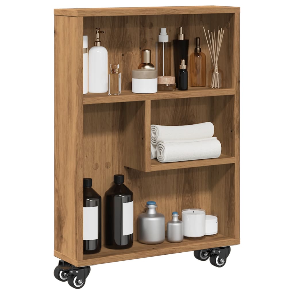 Narrow Storage Trolley Artisian Oak 48x13x68 cm Engineered Wood - Bargainia.com - 8721158400291 - 855231
