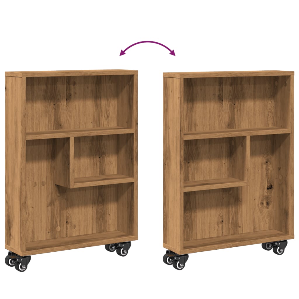 Narrow Storage Trolley Artisian Oak 48x13x68 cm Engineered Wood - Bargainia.com - 8721158400291 - 855231