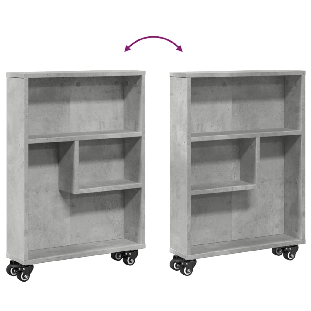 Narrow Storage Trolley Concrete Grey 48x13x68 cm Engineered Wood - Bargainia.com - 8721158400246 - 855226