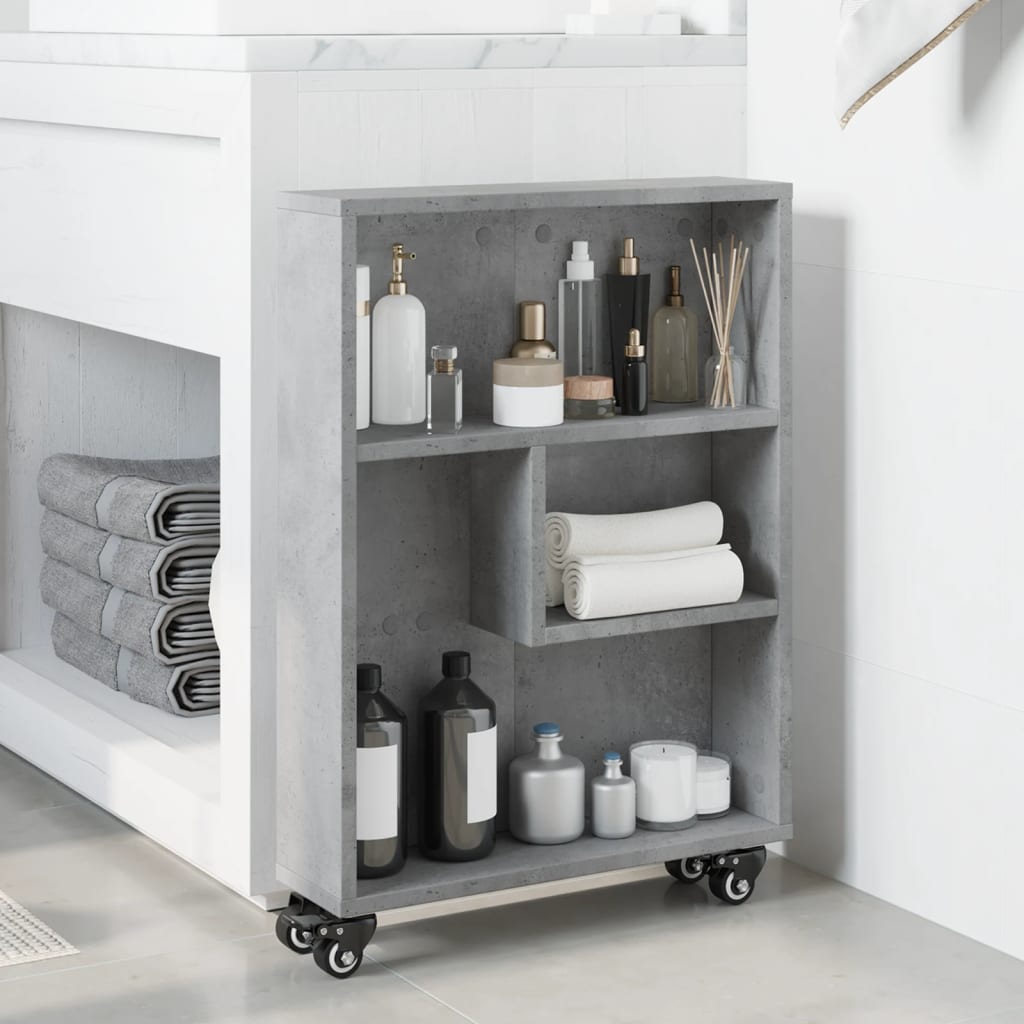 Narrow Storage Trolley Concrete Grey 48x13x68 cm Engineered Wood - Bargainia.com - 8721158400246 - 855226