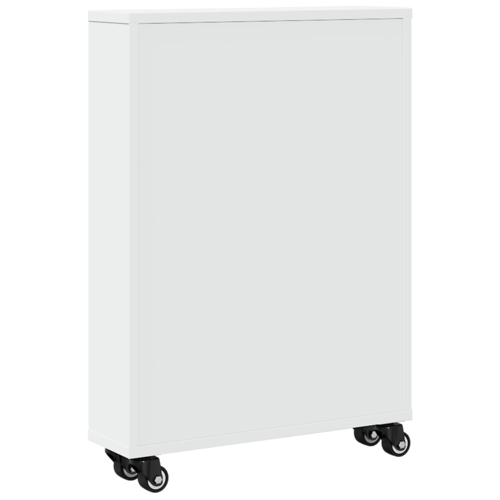 Narrow Storage Trolley White 48x13x68 cm Engineered Wood - Bargainia.com - 8721158400215 - 855223