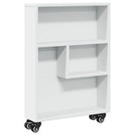 Narrow Storage Trolley White 48x13x68 cm Engineered Wood - Bargainia.com - 