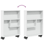 Narrow Storage Trolley White 48x13x68 cm Engineered Wood - Bargainia.com - 