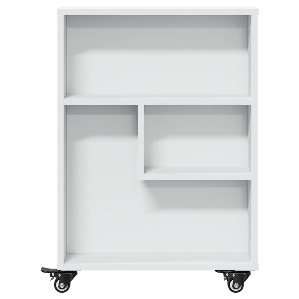 Narrow Storage Trolley White 48x13x68 cm Engineered Wood - Bargainia.com - 