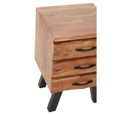 Nashik Three Drawer Acacia Side Table - Bargainia.com - 5018705983509