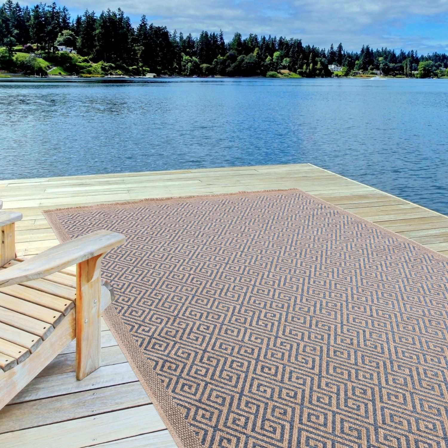 Nature Outdoor Rug Blue | 5100B - Bargainia.com - 