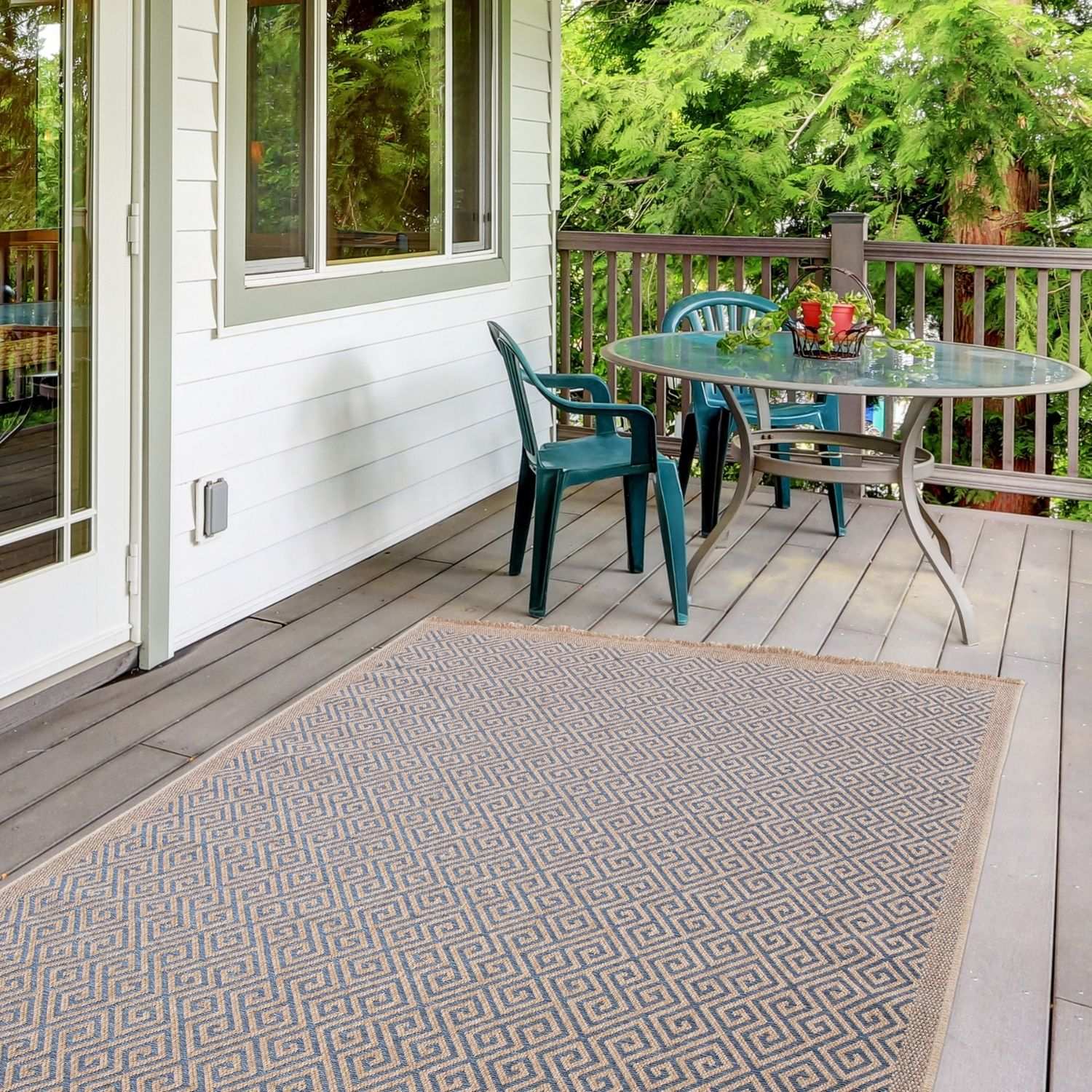 Nature Outdoor Rug Blue | 5100B - Bargainia.com - 