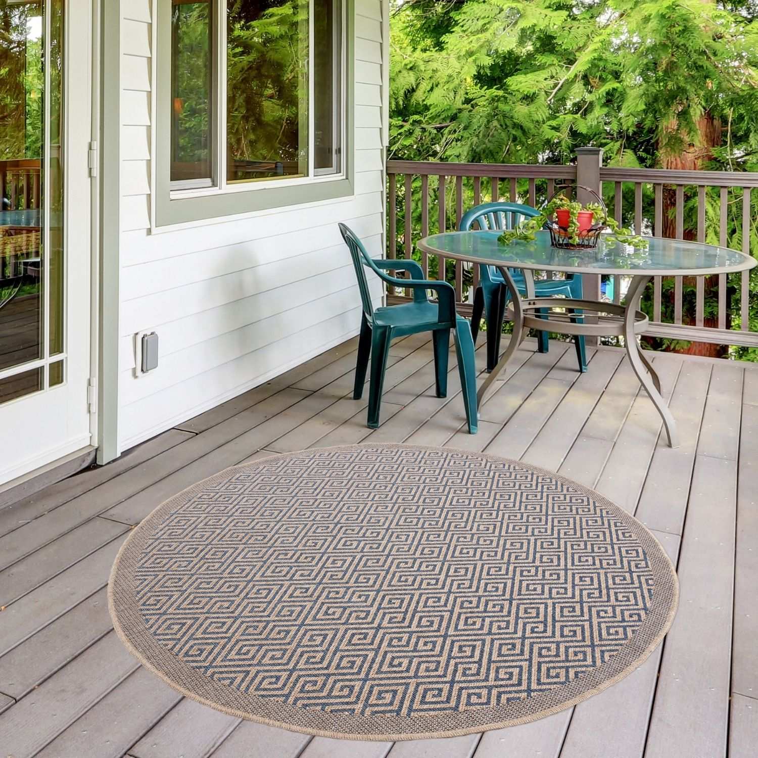 Nature Outdoor Rug Blue | 5100B - Bargainia.com - 