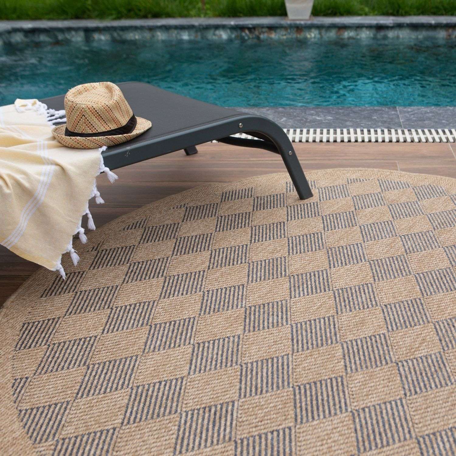 Nature Outdoor Rug Blue | 5300B - Bargainia.com - 