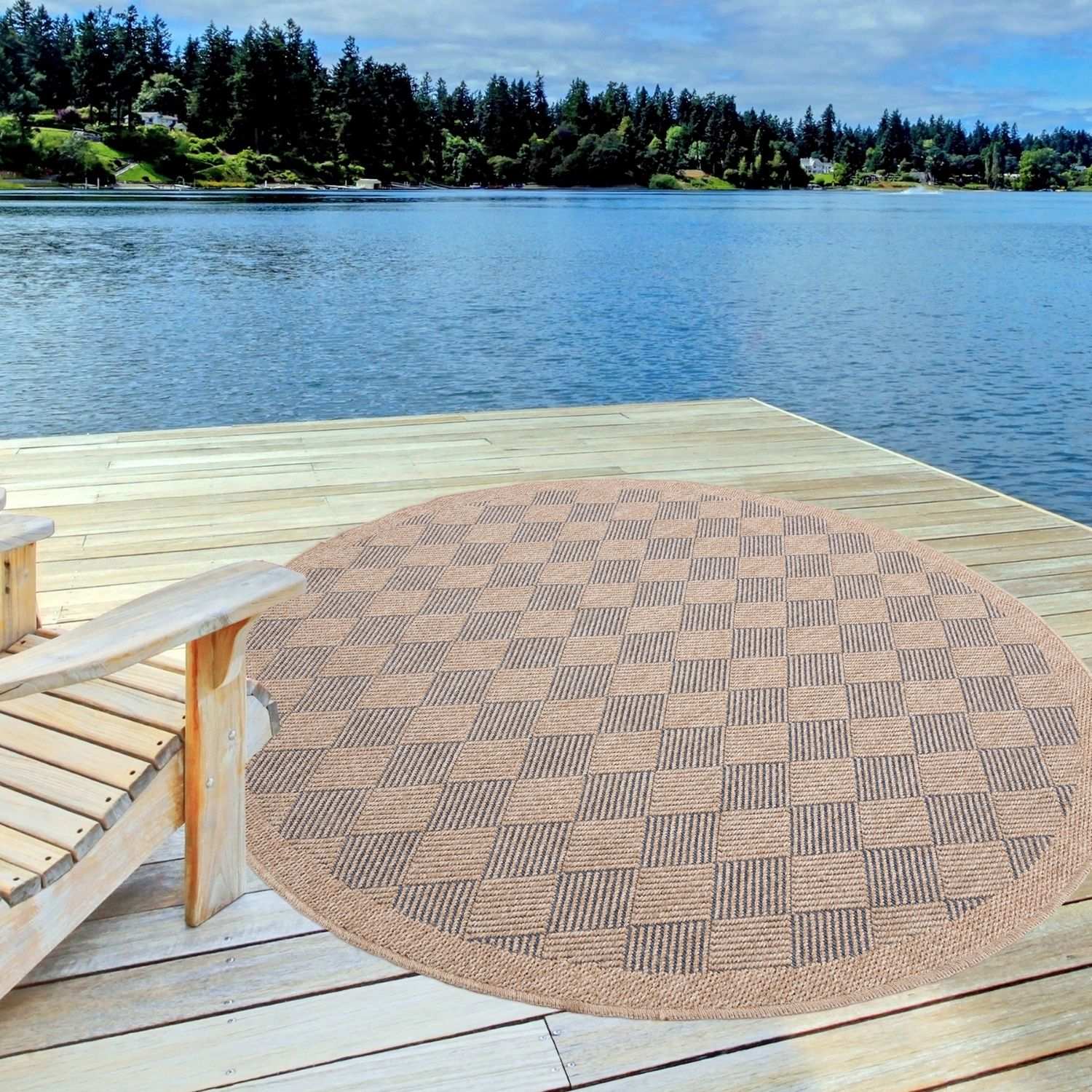 Nature Outdoor Rug Blue | 5300B - Bargainia.com - 
