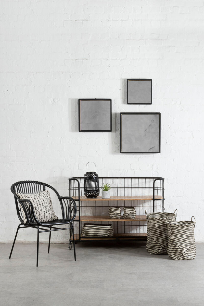 Nautical Set Of Two Black And White Woven Storage Baskets - Bargainia.com - 5018705340920