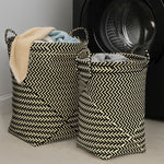 Nautical Set Of Two Black And White Woven Storage Baskets - Bargainia.com - 5018705340920