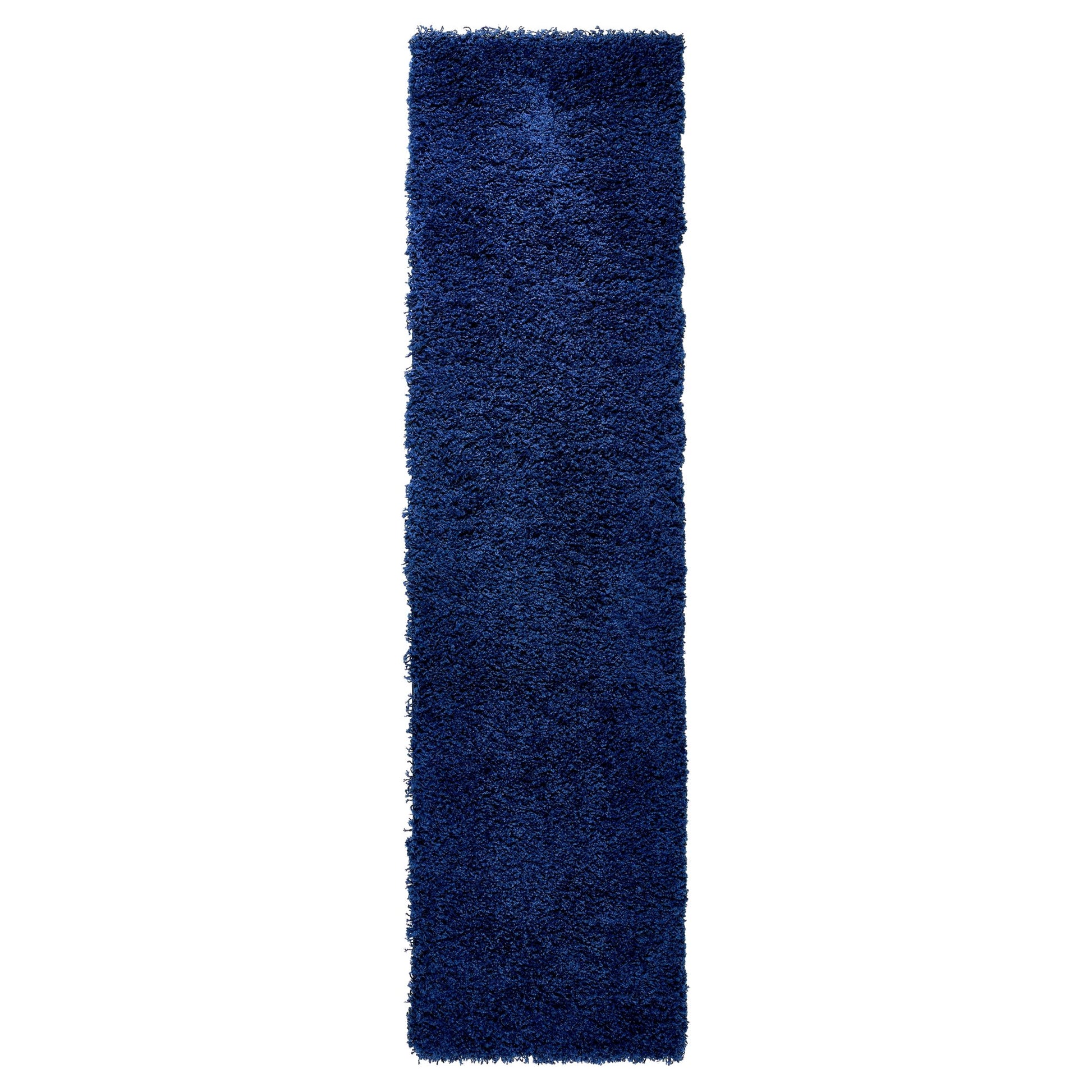 Navy Blue Thick Shaggy Rug - California Rugs Rug Masters 60x230cm (2'x7'8")