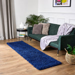 Navy Blue Thick Shaggy Rug - California - Bargainia.com - 