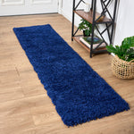 Navy Blue Thick Shaggy Rug - California - Bargainia.com - 