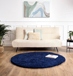 Navy Blue Thick Shaggy Rug - California - Bargainia.com - 
